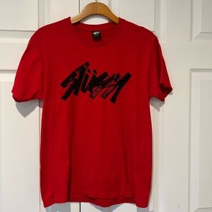 Stussy short sleeves red tee t shirt